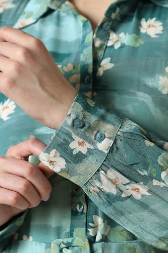 Women Green Print Casual Dress