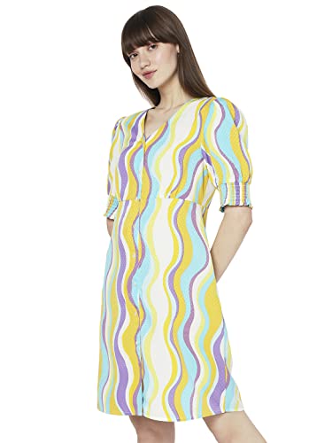 Vero Moda Women's Knee Length Polyester Shirt Light Blue Dress_X-Small