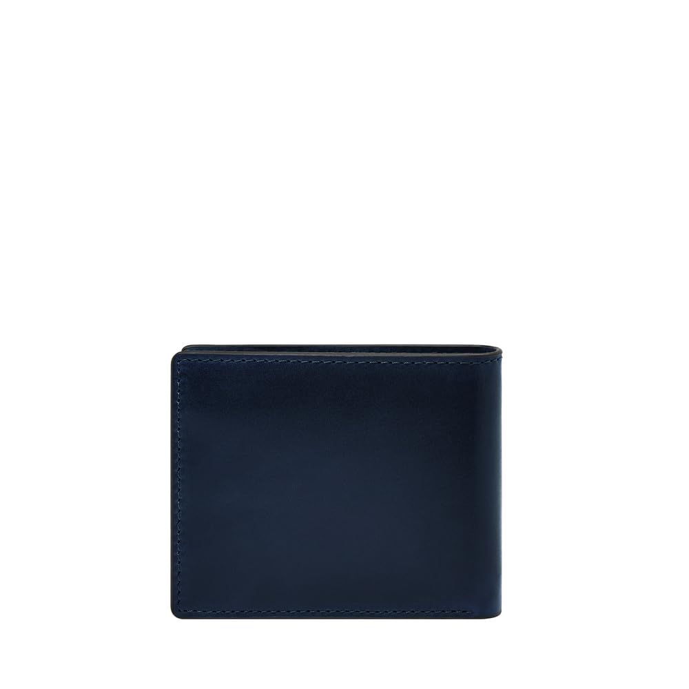 Fossil Mens Leather Derrick Blue Wallet ML3687545