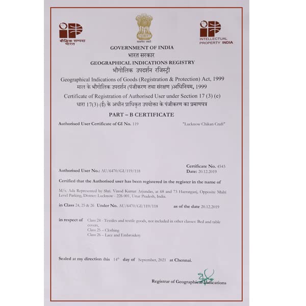 Ada Lucknowi Hand Embroidered Chikankari Women's Cotton Saree with Unstitched Blouse A311180 Black