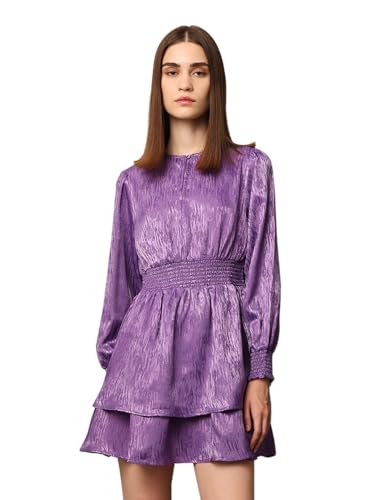 ONLY Women's Fit and Flare Purple Dress