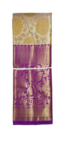 VFCollections Women's Kanchipuram Silk Pure Pattu Sarees With Blouse (VFC131-10)