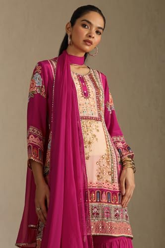 Soch Women's Crepe Salwar Suit Set (OWA5CD22210_Fuchsia