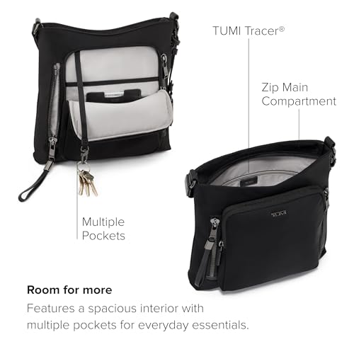 TUMI - Voyageur Tyler Crossbody - Nylon Crossbody Bag - Business, Travel Bag - Stain, Water-Resistant - Stylish Purse, Black/Gunmetal, One Size, Voyageur Tyler Crossbody