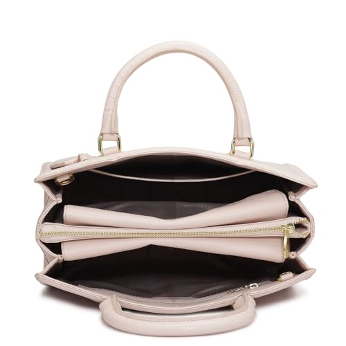 Da Milano Genuine Leather Pink Satchel (00282C) (Medium)