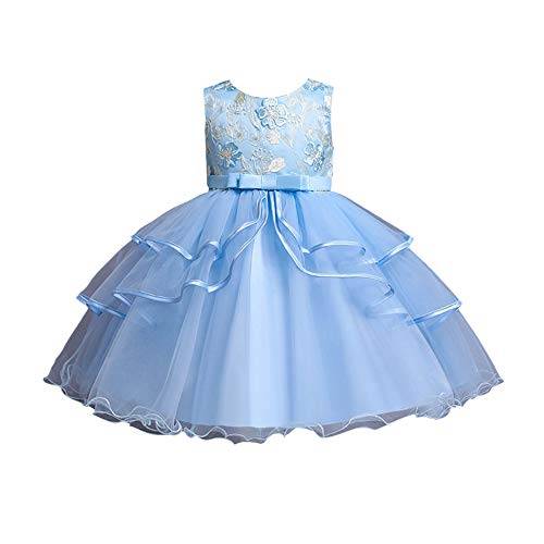Hopscotch Girls Fit And Flare Knee Length Party Dresses In Blue Color For Ages 12-24 Months