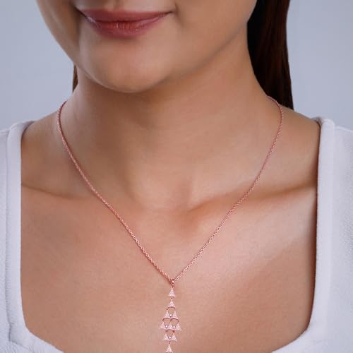 GIVA 925 Silver Rose Gold Baum Pendant With Link Chain| Necklace to Gift Women & Girls | With Certificate of Authenticity and 925 Stamp | 6 Months Warranty