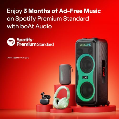 boAt Airdopes Plus 224, Powerful Spatial Audio, 60H Playback, Quad Mics AI-ENx™, 13 mm Drivers, Hearables App, Multipoint Connectivity, Google Fast Pair, Bluetooth v6.0 TWS Earbuds (Matte Black)
