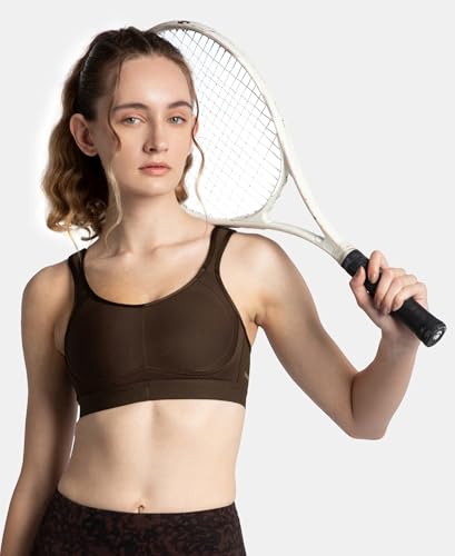 Jockey MI11 Women's Wirefree Non Padded Microfiber Elastane Stretch Full Coverage Sports Bra with StayDry Treatment_Coffee_32C