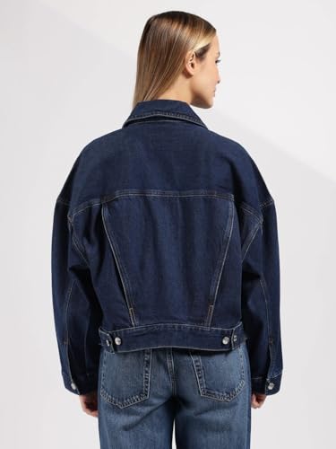 Relaxed Fit Cotton Spread Collar Denim Jacket