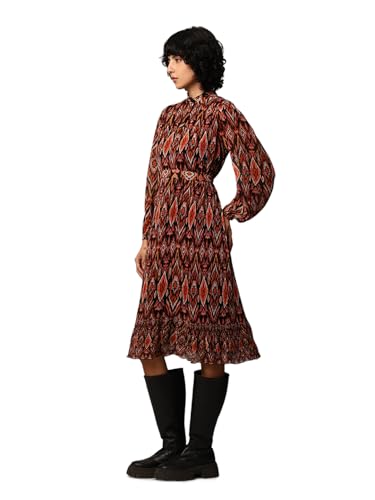 ONLY Women Printed Casual Black Midi Dress