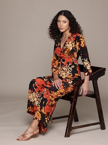 Label RITU KUMAR Black Floriane Jumpsuit