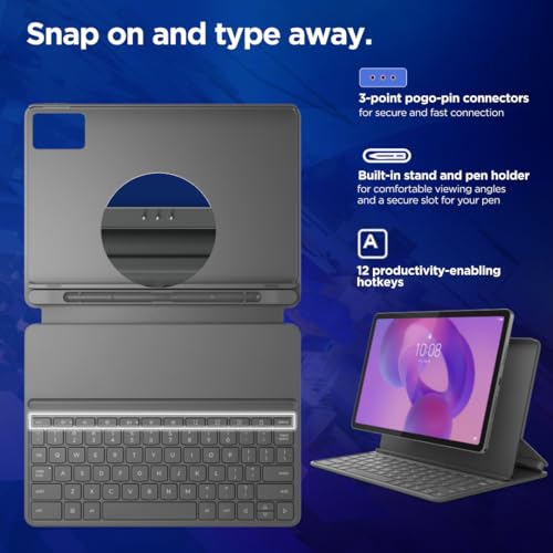 Lenovo Idea Tab with Folio Keyboard + Tab Pen | Wi-Fi + 5G |11" Display, 2.5K Resolution, 90Hz Refresh|8GB RAM, 256GB ROM| MediaTek Dimensity 6300| 7040mAh|4 Speakers| USB-C| Luna Grey