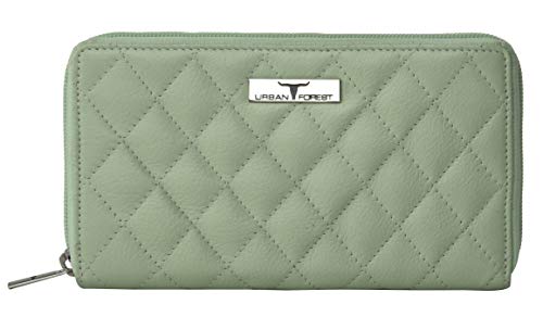 URBAN FOREST Grace Quilted Mint Green Leather Wallet/Clutch for Women
