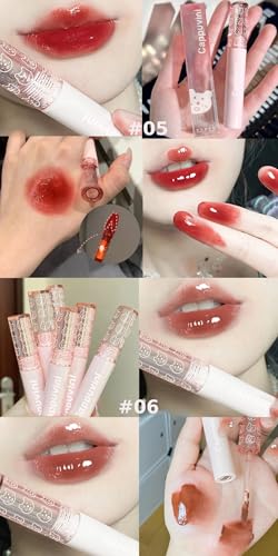 CAPPUVINI Bubble Mirror Water Lip Gloss | Moisturizing Lip Tint & Balm | Glossy Finish with Non-Sticky & Long-Lasting | Light Pink, Red, Brown Nude lipsticks for women | All Soft & Bold Shades | long stay lipstick waterproof (05# Sunset Dragonfly, 3g)
