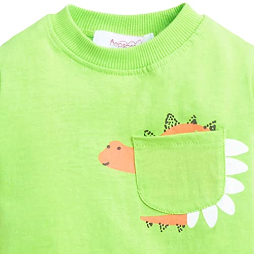 Hopscotch Boys Cotton All-Over Print T-shirt with Jacket and Pants Set In Green Color For Ages 2-3 Years