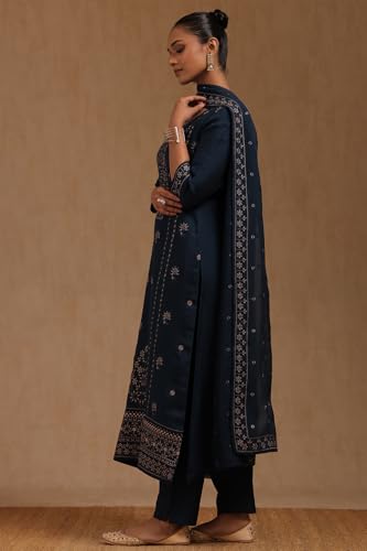 Soch Women's Organza Salwar Suit Set (OWA5CD22375_Blue