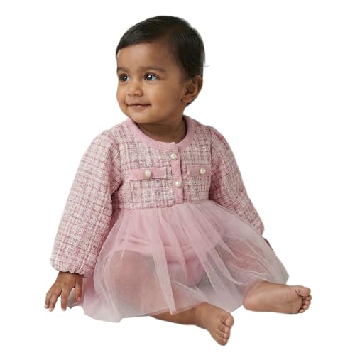 Hopscotch Textured Tweed Dress Onesie (0-3 Months)