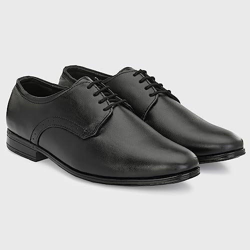 Blue Leather By Centrino Lace-up Men's Formal Shoe | Stylish with Soft Cushioned Insole | Trendy Lace-Up Design | Durable Leather with Anti-Skid Sole | Perfect for Formal Wear_3914-1_Black_6