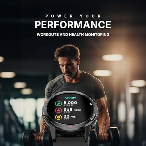 Noise Endeavour 2 (Smartchoice) Rugged Smart Watch – 1.46″ AMOLED Display, Built-in GPS, ABC Sensors, Up to 7-Day Battery, 5ATM Water Resistance, AI, Strava Integration, for iOS & Android (Jet Black)