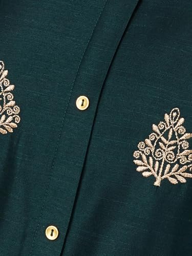 Max Women's Polyester Blend Kurta Set (CTKUR52006_Green