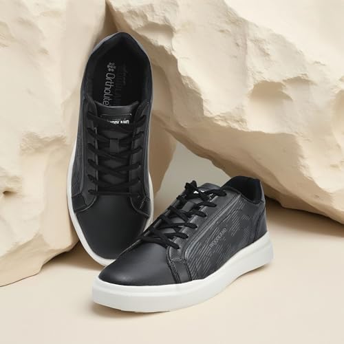 Woodland Men's Black PU Sneakers-9 UK (43EURO) (OSNK 4990023)