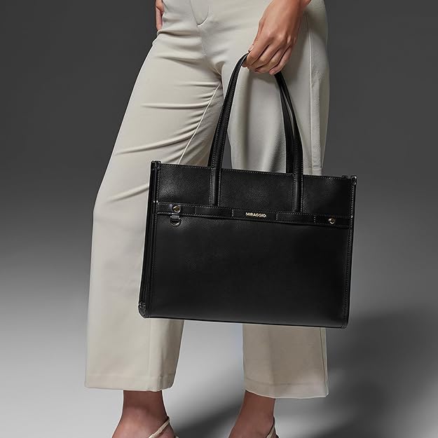 Miraggio Marcy Solid Tote Bag for Women with Detachable Pouch Pocket