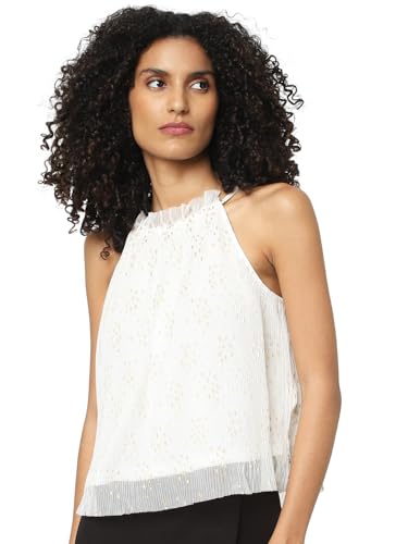 ONLY Women Printed Polyester White Top