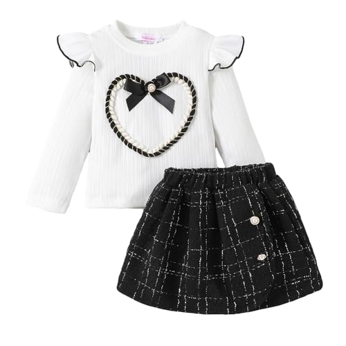 Hopscotch Girls Full Sleeves Black 2-Pc Bow Applique Blouse & Shorts For Ages (5-6 Years)