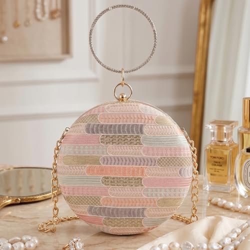 ESBEDA Blush Pastel Weave Clutch For Womens