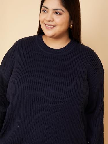 Max Women Knit Sweater (Blue_4XL)