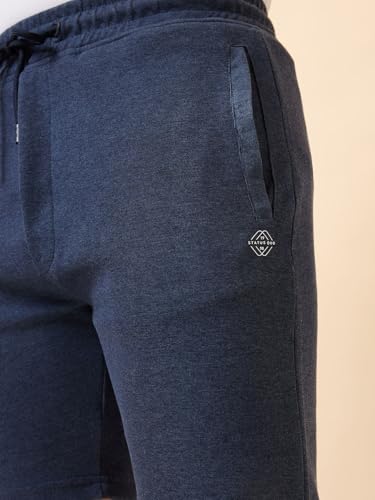 Status Quo Men’s Cotton Blend Solid Drawstring Shorts | 60% Cotton 40% Polyester | Regular Fit, Above Knee | Side Pockets & Waistband for Casual, Gym & Lounge