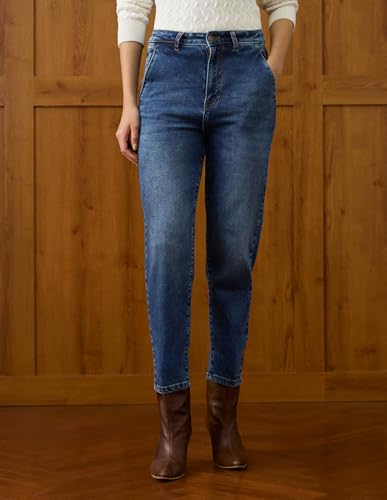 U.S. POLO ASSN. High Rise Carrot Fit Jeans (UWAW25JEN428_Blue_32)
