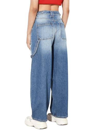 ONLY Women Straight Fit High-Rise Blue Jeans