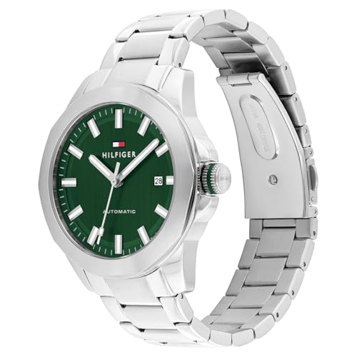 Tommy Hilfiger Lars Automatic Chinese Automatic Analog with Green Dial Silver Stainless Steel Strap Watch for Men - TH1710694W