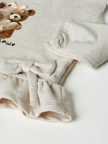 Max Girls Printed Top with Leggings Set (Beige_18-24 M)