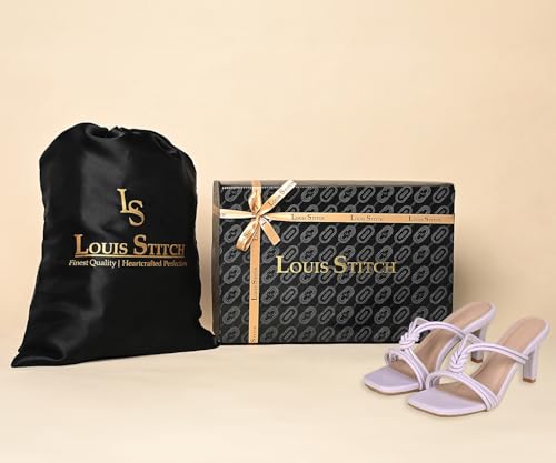 LOUIS STITCH Women’s Slip-On Pointed Heel Sandals | Open Toe Purple Stylish Stiletto Heel Sandal for Ladies, Fashionable Sandal | LSOF-LDPH-CKPR | UK-6