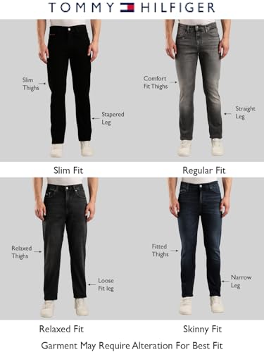 Tommy Hilfiger Light-Wash Regular Fit Mid Rise Jeans Grey