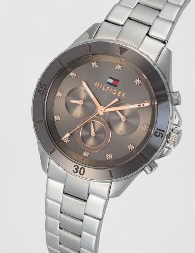 Tommy Hilfiger Mellie Qtz Multifunction Analog Grey Round Dial Silver Stainless Steel Watch for Women - TH1782742W
