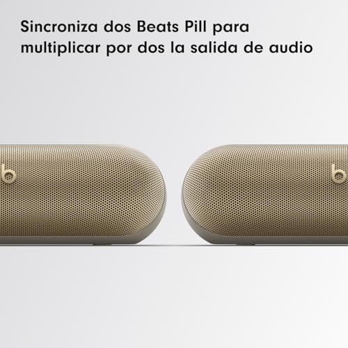 Beats Pill – Wireless Bluetooth Speaker and Portable Charger via USB-C – Up to 24 Hours Battery Life, IP67 Water Resistant, Apple & Android Compatible, Built-in Microphone – Champagne Gold