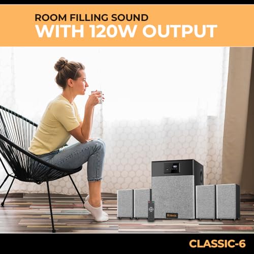OBAGE Newly Launched Classic-6 120W 4.1 Home Theatre System with HDMI ARC, Optical in, Bluetooth V5.3, USD,FM, AUX