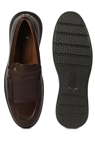 Louis Philippe Men Brown Solid Slip-on Formal Imported Premium Leather Light Weight Breathable Lining Slip Resistant Flexible Toe Shoes Euro- 40