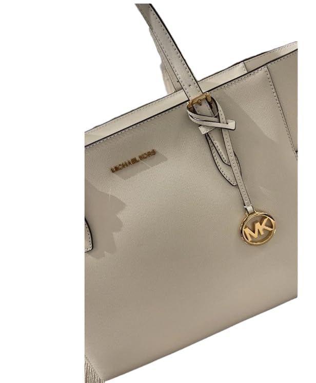 MICHAEL Michael Kors Womens Gilly Large Jet Set Drawstring Top Zip Travel Tote (Optic White), Optic White