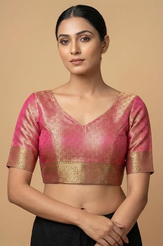 MIMOSA Women’s Rani Pink Art Silk Saree Woven with Zari Tissue | Kanjivaram Style Saree | Rich Pallu & Tassels | 6.2 Mtr