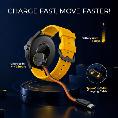 Fastrack Smart Jupiter R3 Pro with 1.43" AMOLED Round Display, BT Calling, Heart Rate, REM Sleep & Stress Tracking, IP68, Functional, AI Assitant, Hydration Alert Smart Watch for Men & Women - Black