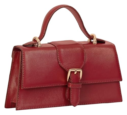 eske Willow Genuine Leather Womens Satchel (Wine)