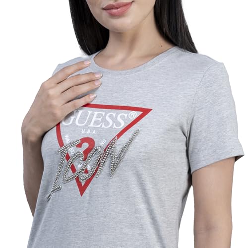 GUESS Women's Regular Fit T-Shirt (W3YI42I3Z14LMGY_Light Melange Grey M M)