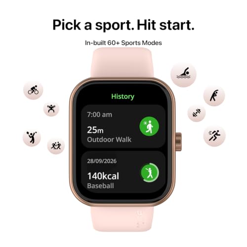 Noise New Launch ColorFit Pulse Air Smartwatch with BT Calling, 1.85" TFT Display, Lightweight 45g Design, Heart Rate & Step Tracking, Multi-Sport Modes, Find My Phone, Water Resistant (Rose Pink)