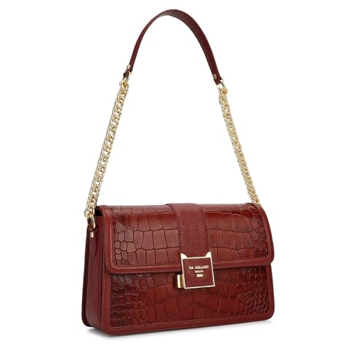 Da Milano Leather Red Shoulder Bag for Women (00870OL)