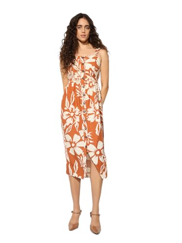 ONLY Women Fit and Flare Orange Dress